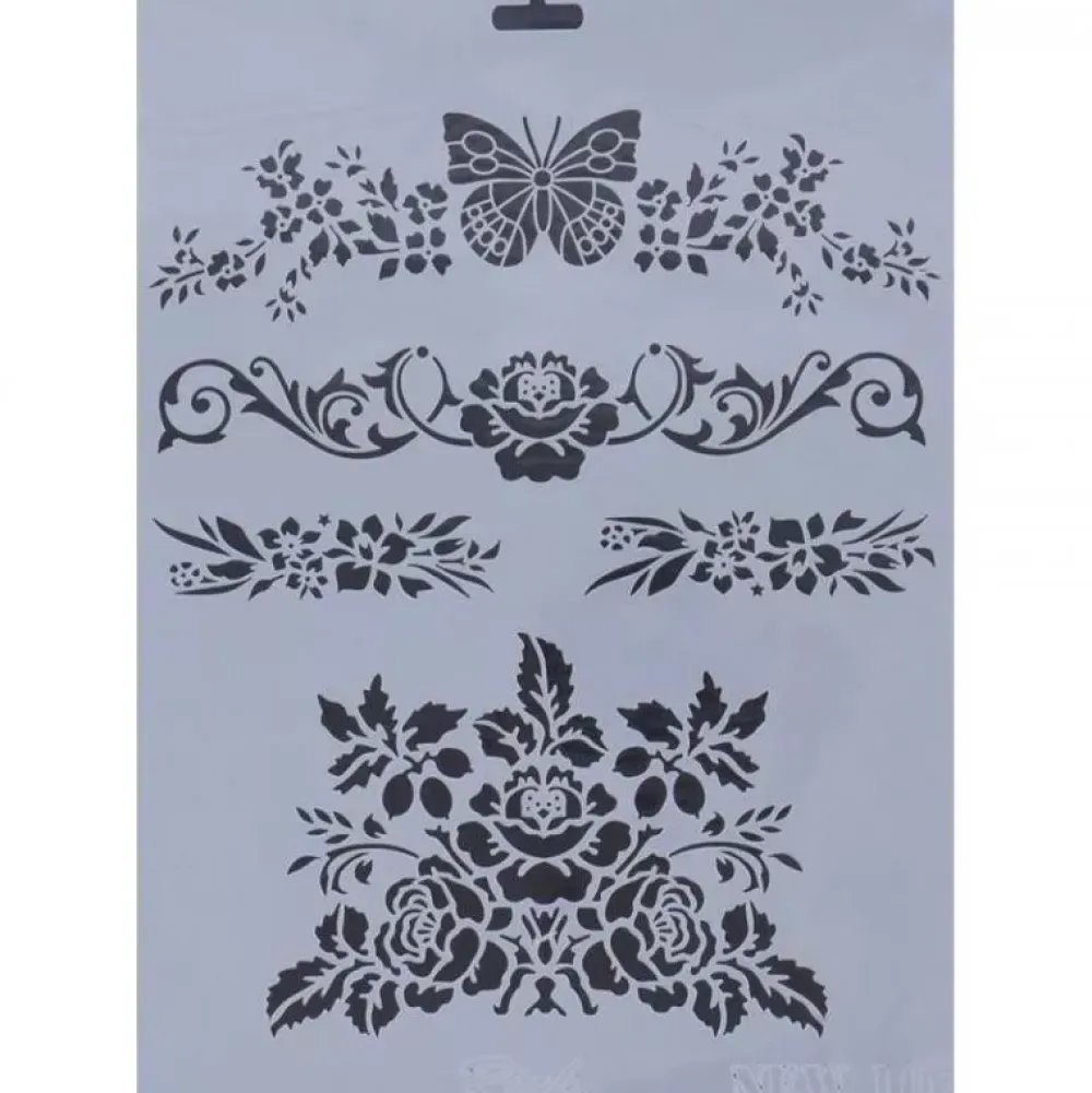 Sale Plantilla de stencil Cenefas Florales 25x35cm Plantillas