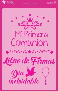 New Plantilla de stencil Comunión libro de firmas 20x30cm Plantillas
