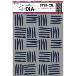 Clearance Plantilla de Stencil Cross Hatch Dina Wakley Media 22x15cm Plantillas