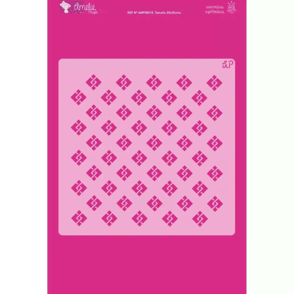 Plantilla de stencil Cuadrados rombos 20x20cm Plantillas