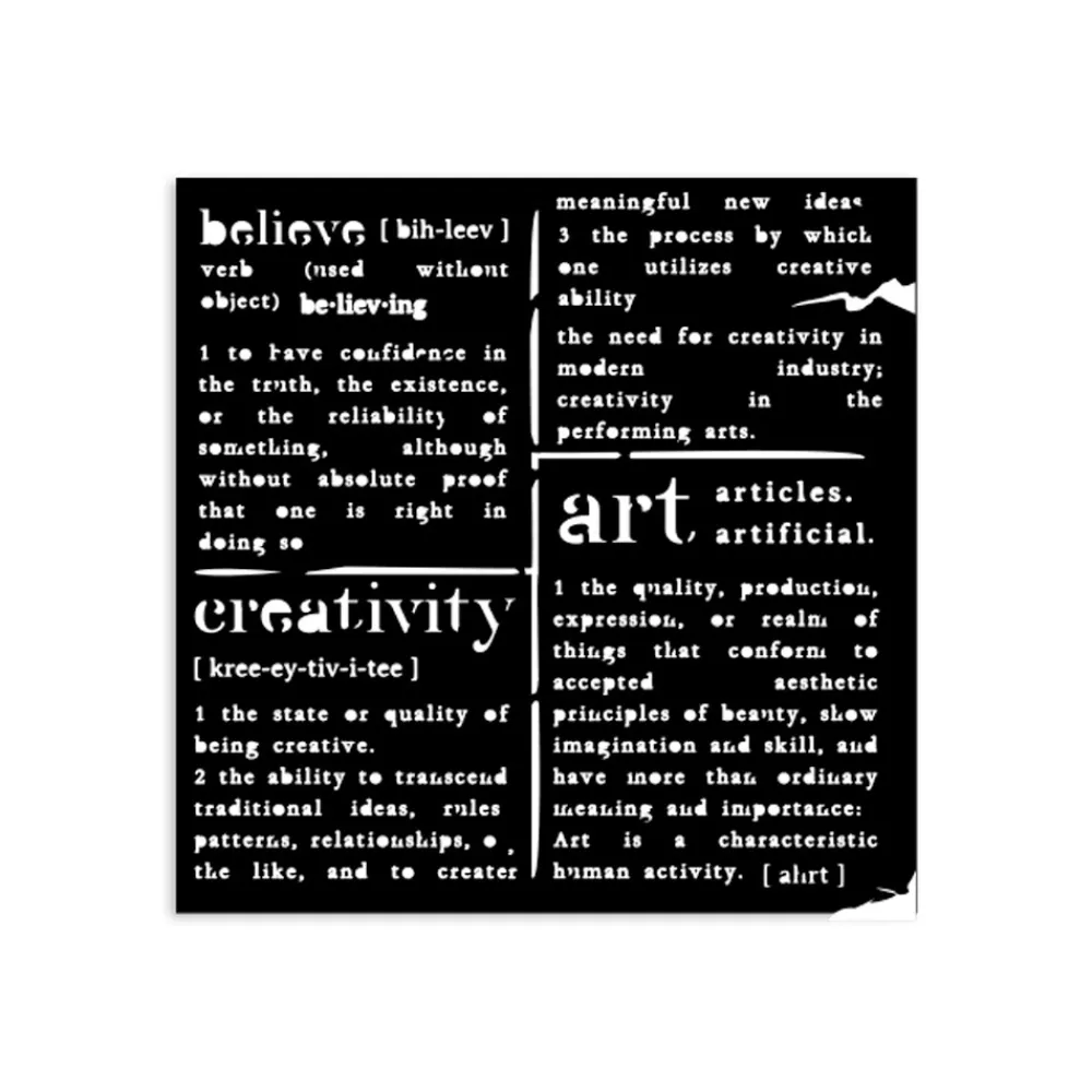 Plantilla de stencil Diccionario Best Sellers 12x12cm Plantillas