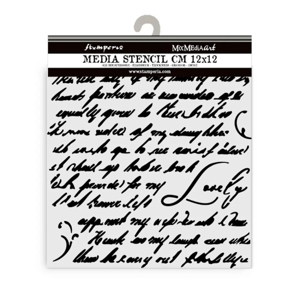 Plantilla de stencil Escrito Masquerade 12x12cm Plantillas