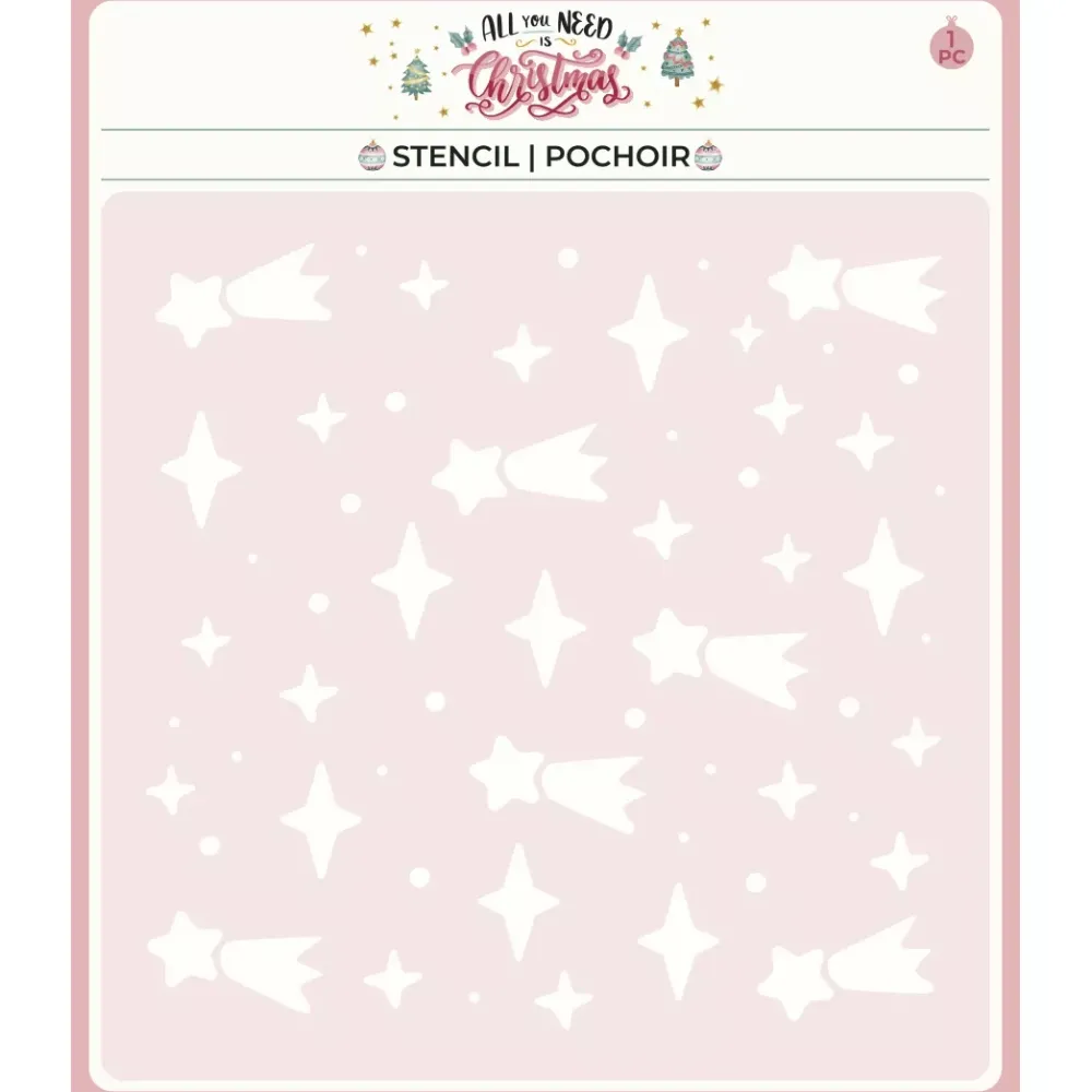 Discount Plantilla de Stencil Estrellas All You Need is Christmas 15x15cm Plantillas