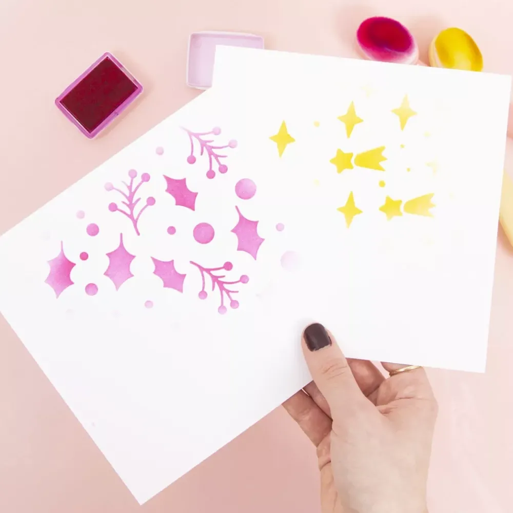 Discount Plantilla de Stencil Estrellas All You Need is Christmas 15x15cm Plantillas