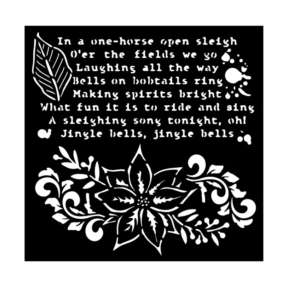 Discount Plantilla de stencil Flor de Pascua The Nutcracker 18x18cm Plantillas