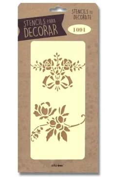 Outlet Plantilla de stencil Flores 1091 12,5x25cm Plantillas