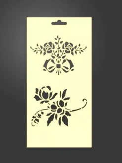 Outlet Plantilla de stencil Flores 1091 12,5x25cm Plantillas