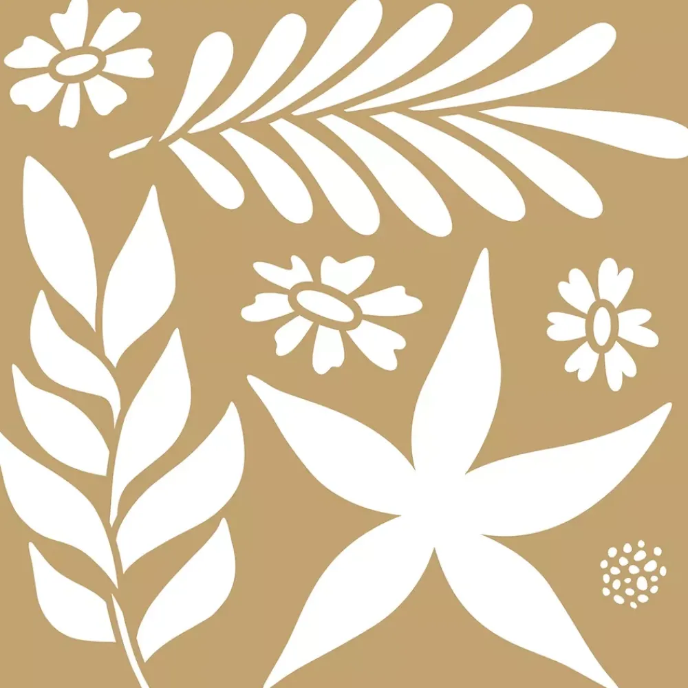Online Plantilla de Stencil Flores Color Block Plantillas