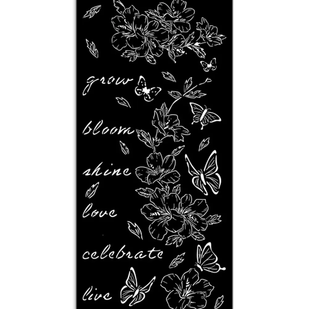 Clearance Plantilla de stencil Flores y Mariposas Secret Diary 12x25cm Plantillas