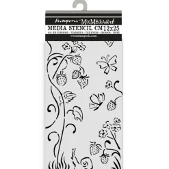 Plantilla de stencil Fresas Romantic Hidden Grove 12x25cm Plantillas