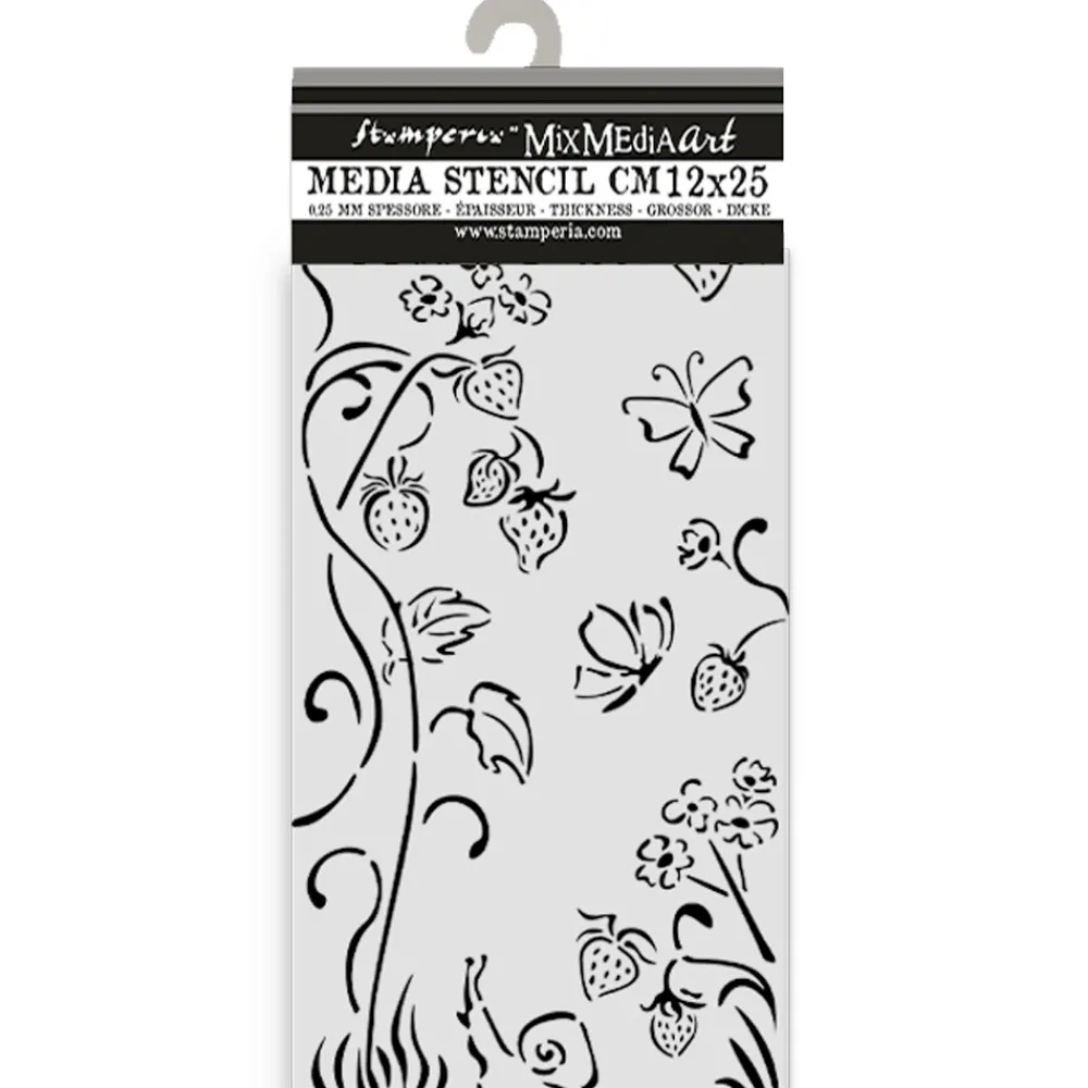 Plantilla de stencil Fresas Romantic Hidden Grove 12x25cm Plantillas
