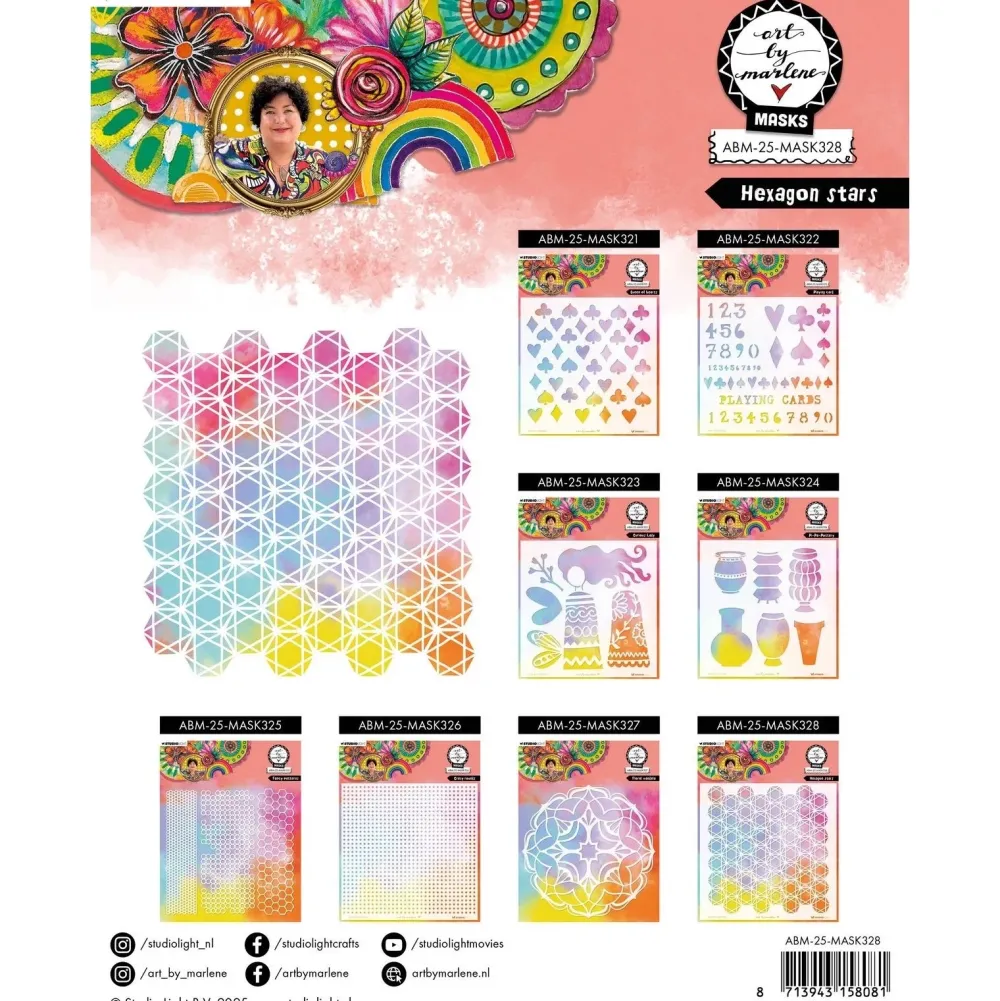 Sale Plantilla de stencil Hexagon Stars Art By Marlene Plantillas