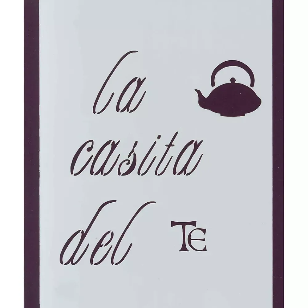 Plantilla de Stencil La casita del té 15x10,5cm Dayka Plantillas