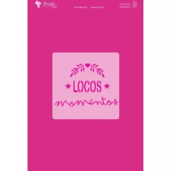 New Plantilla de stencil Locos momentos 13x13cm Plantillas