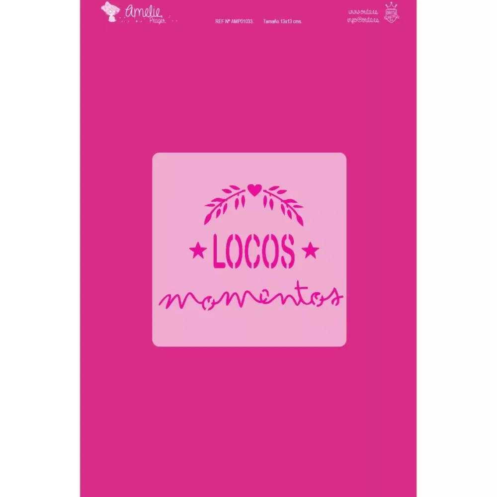 New Plantilla de stencil Locos momentos 13x13cm Plantillas