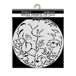 Discount Plantilla de stencil Marco redondo con flores Best Sellers 12x12cm Plantillas