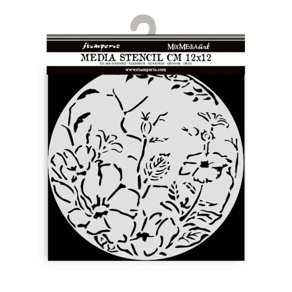 Discount Plantilla de stencil Marco redondo con flores Best Sellers 12x12cm Plantillas