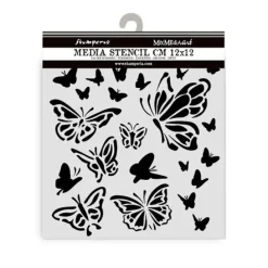 Hot Plantilla de stencil Mariposas House of Roses 12x12cm Plantillas