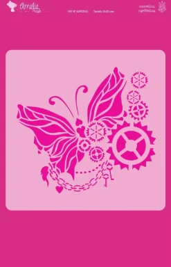 Outlet Plantilla de stencil Mariposa y engranajes 20x20cm Plantillas
