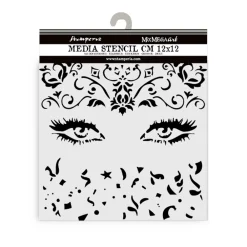Outlet Plantilla de stencil Ojos Masquerade 12x12cm Plantillas