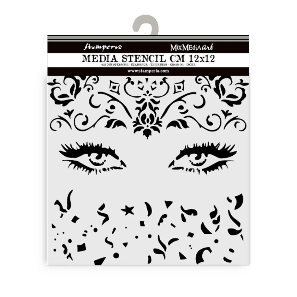 Outlet Plantilla de stencil Ojos Masquerade 12x12cm Plantillas