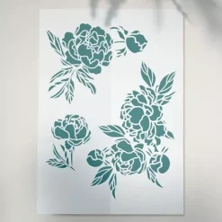 Online Plantilla de Stencil Peony Passion 15x20cm Plantillas