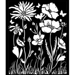 Discount Plantilla de Stencil Poppy and Flower Atelier des Arts 20x25cm Plantillas