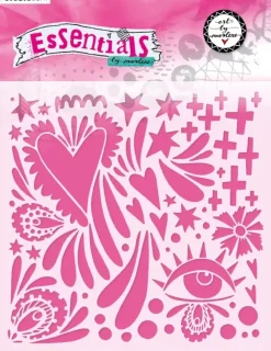Sale Plantilla De Stencil Quirky love Essentials 20x20cm Plantillas