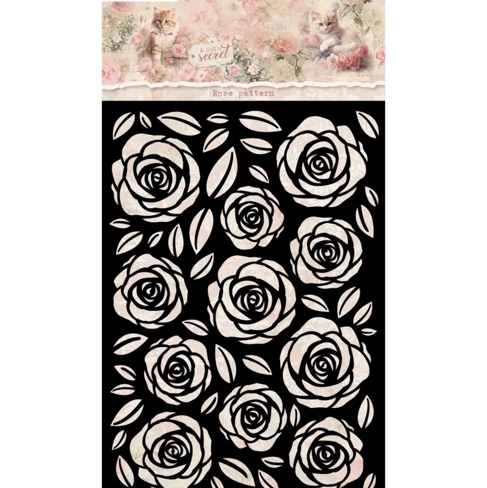 Hot Plantilla de Stencil Rose pattern A Cat's Secret Plantillas