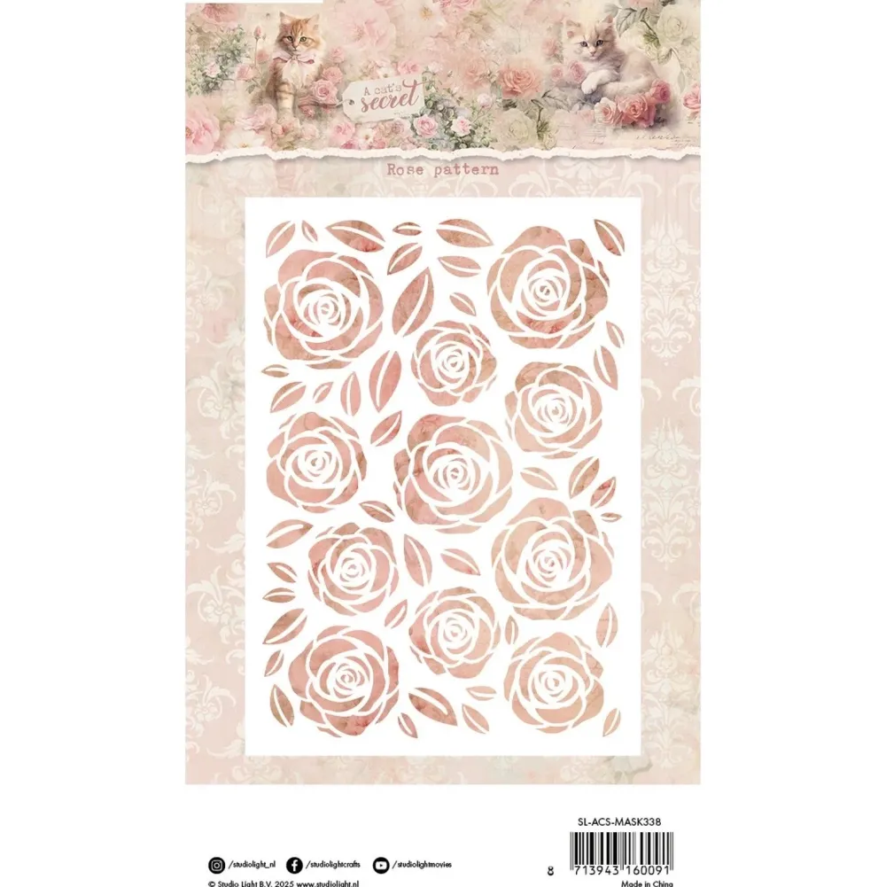 Hot Plantilla de Stencil Rose pattern A Cat's Secret Plantillas