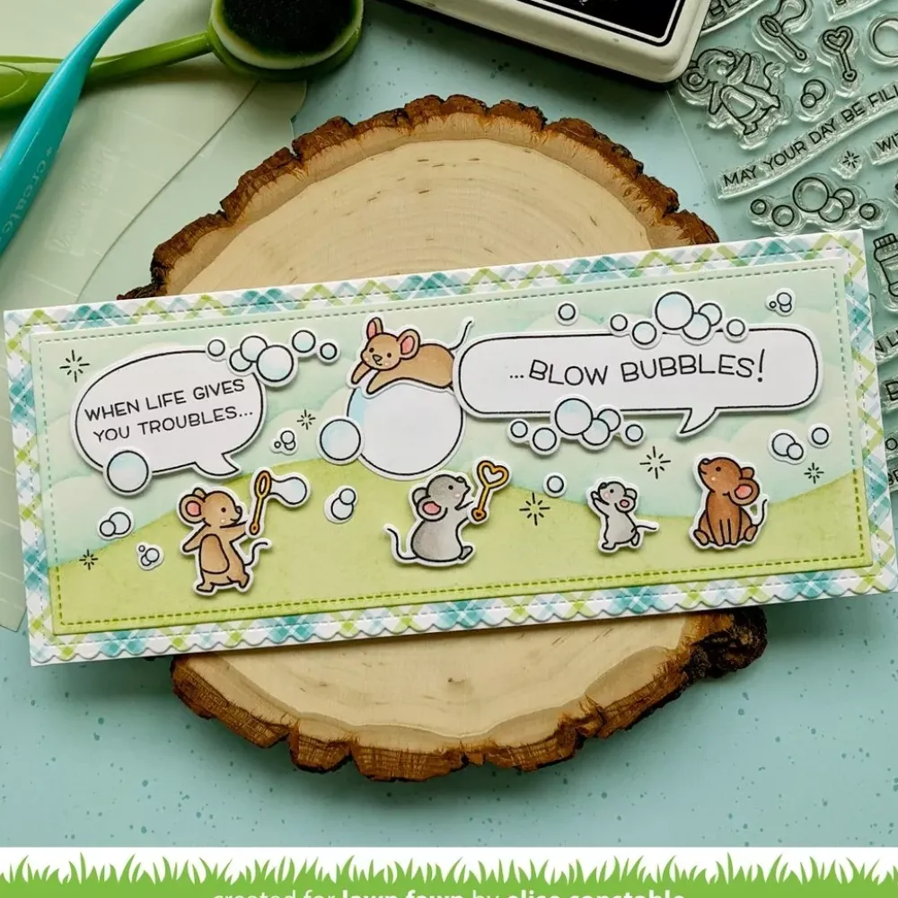 Plantilla de Stencil Slimline Cloudy 15x15cm Plantillas