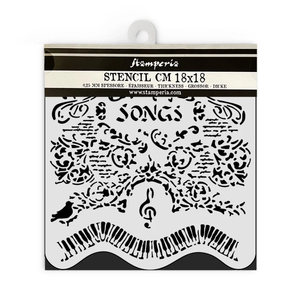 Online Plantilla de stencil Songs Music 18x18cm Plantillas