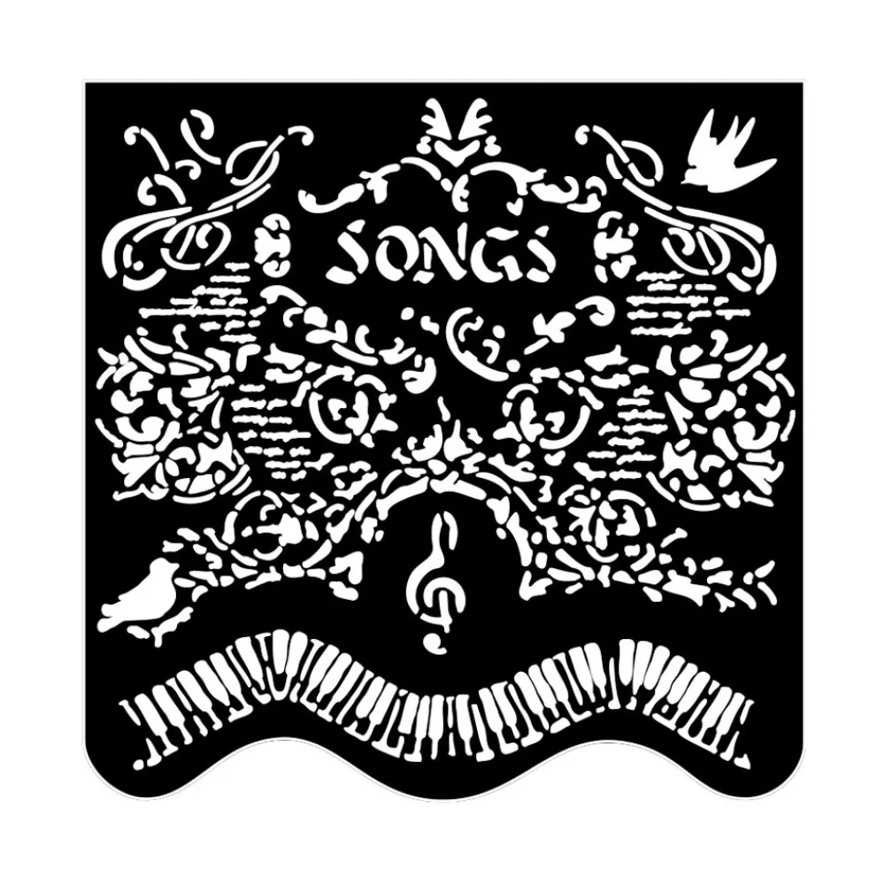 Online Plantilla de stencil Songs Music 18x18cm Plantillas