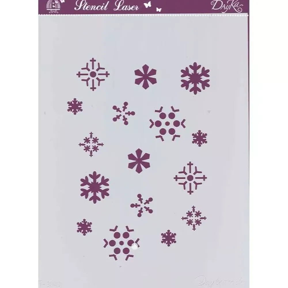 Outlet Plantilla de Stencil T-3043 Copos de Nieve 21x30cm Dayka Plantillas