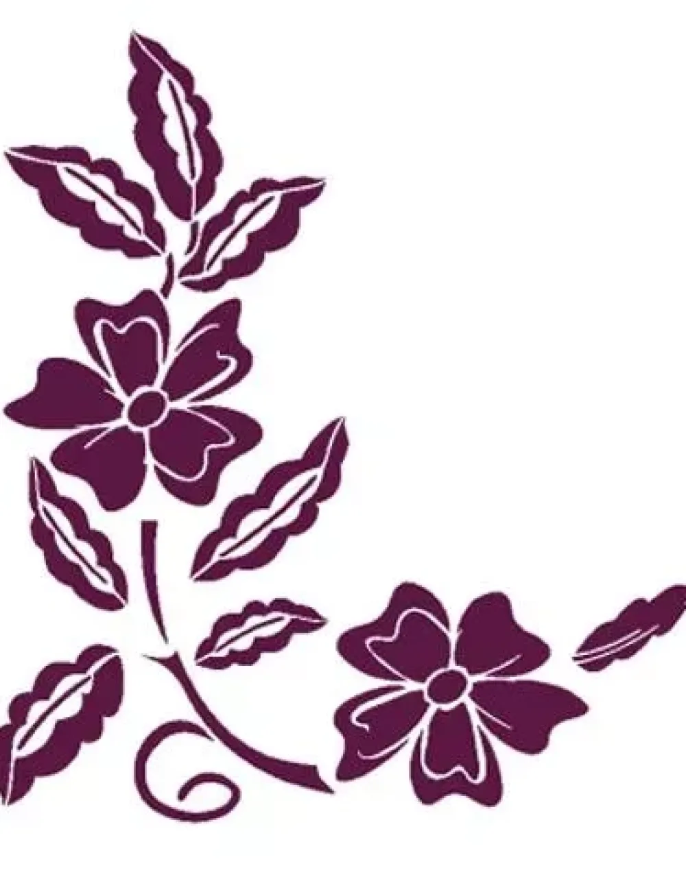 Plantilla de Stencil T-3008 Esquinera floral 21x30cm Dayka Plantillas