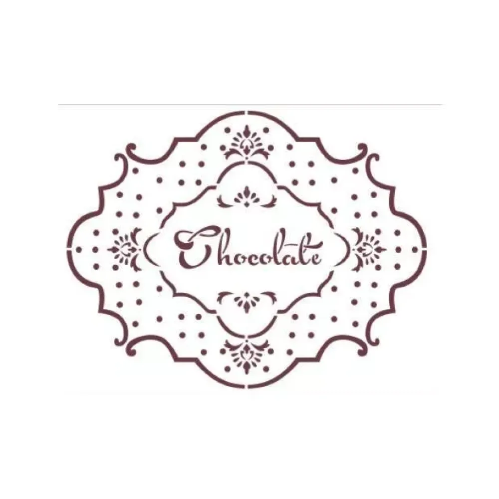 Outlet Plantilla de Stencil T-3132 Etiqueta chocolate 21x30cm Dayka Plantillas