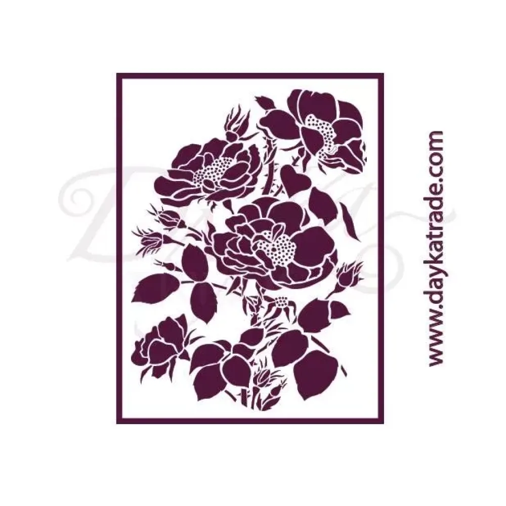Outlet Plantilla de Stencil T-3160 Rosas 21x30cm Dayka Plantillas
