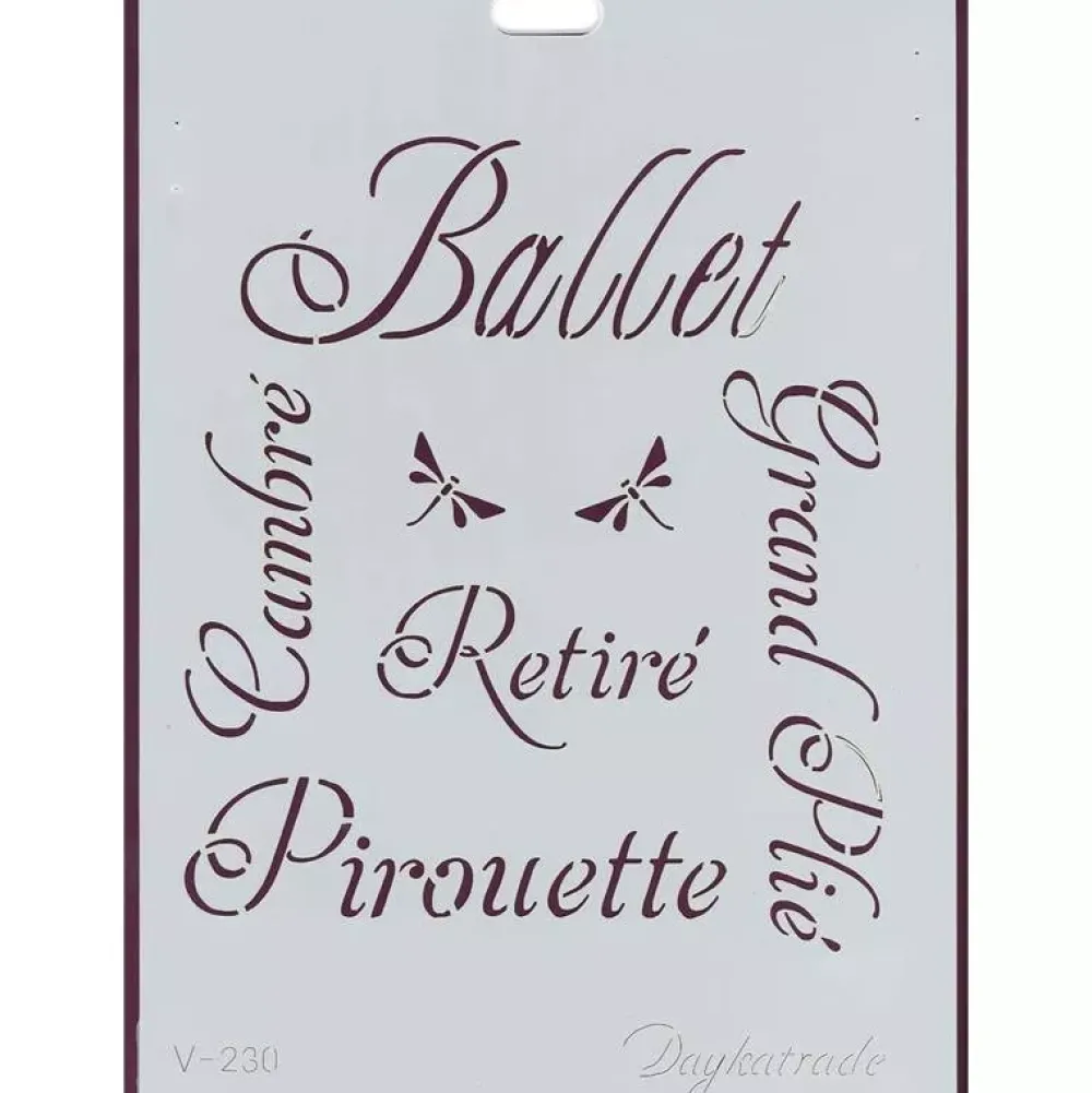 Clearance Plantilla de Stencil V-230 Ballet 15x21cm Dayka Plantillas