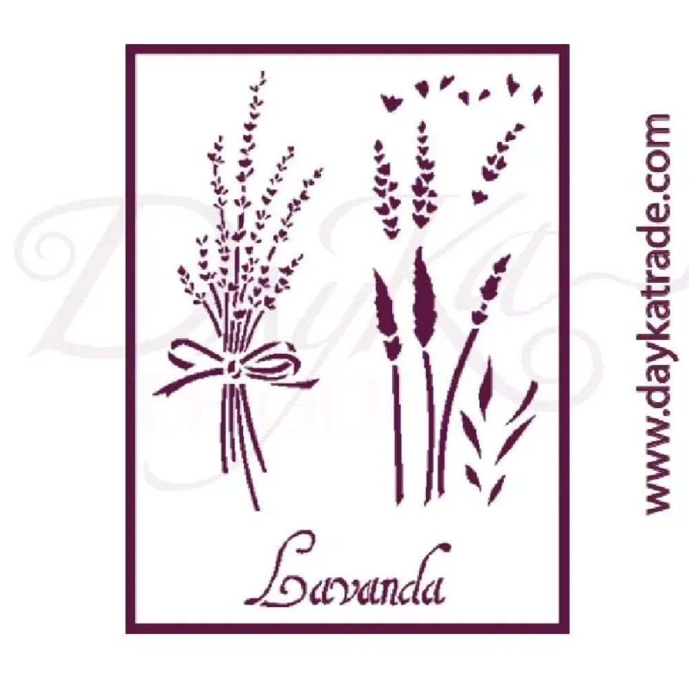 Plantilla de stencil V-307 Lavanda 15x21cm Dayka Plantillas