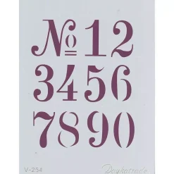 Clearance Plantilla de Stencil V-254 Números 15x21cm Dayka Plantillas