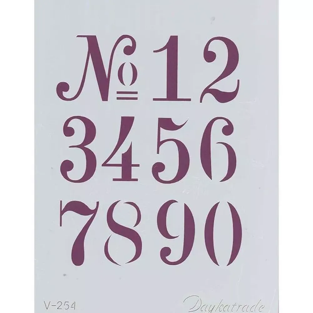 Clearance Plantilla de Stencil V-254 Números 15x21cm Dayka Plantillas