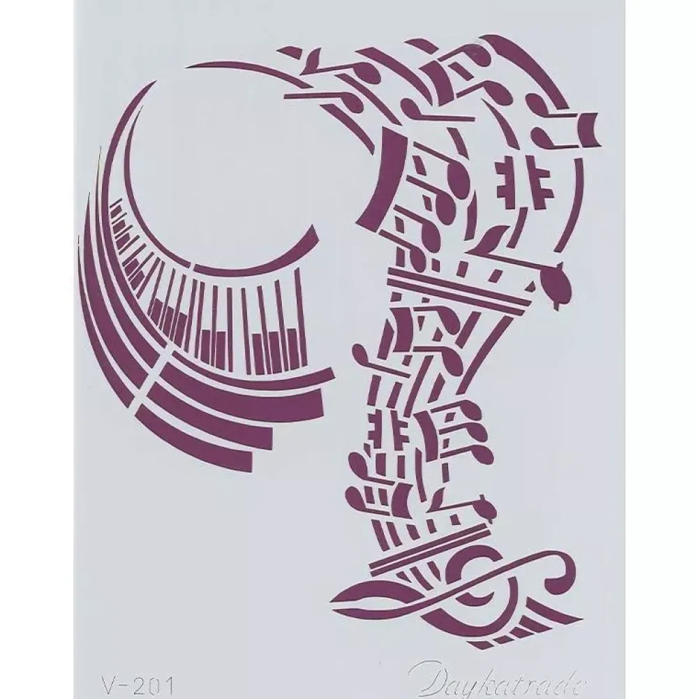 New Plantilla de Stencil V-201 Pentagrama 15x21cm Dayka Plantillas