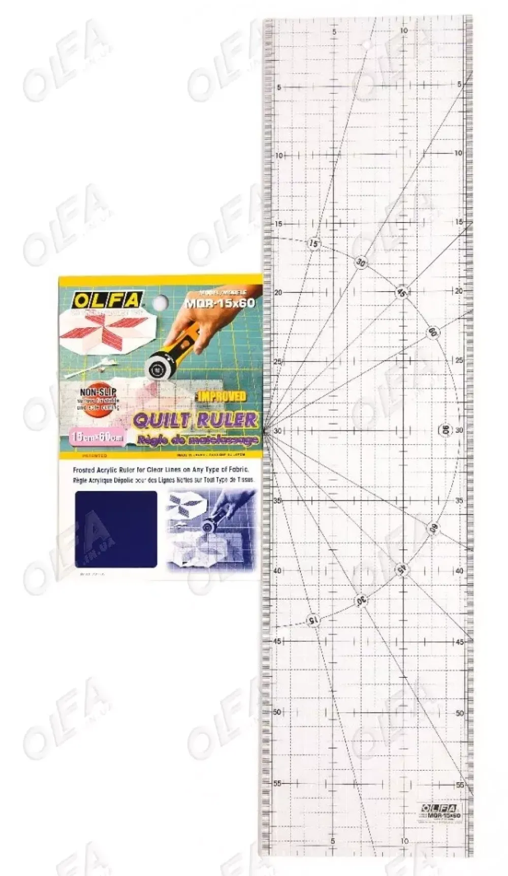Online Regla para Patchwork MQR 15x60cm Herramientas De Corte