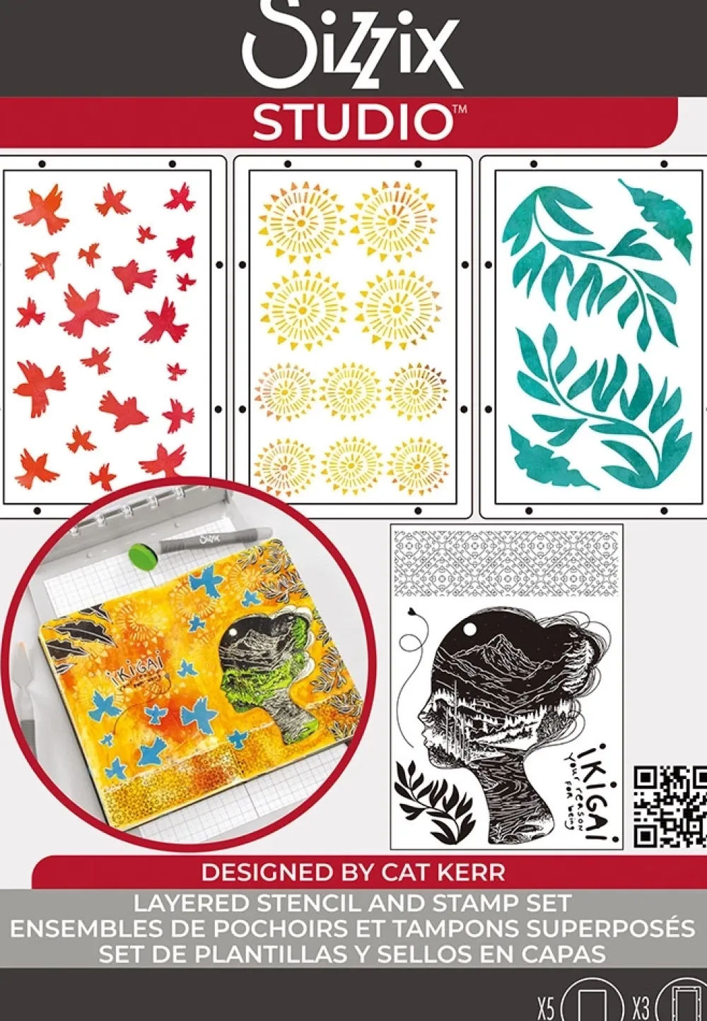 Outlet Sellos + plantillas de stencil Ikigai Plantillas