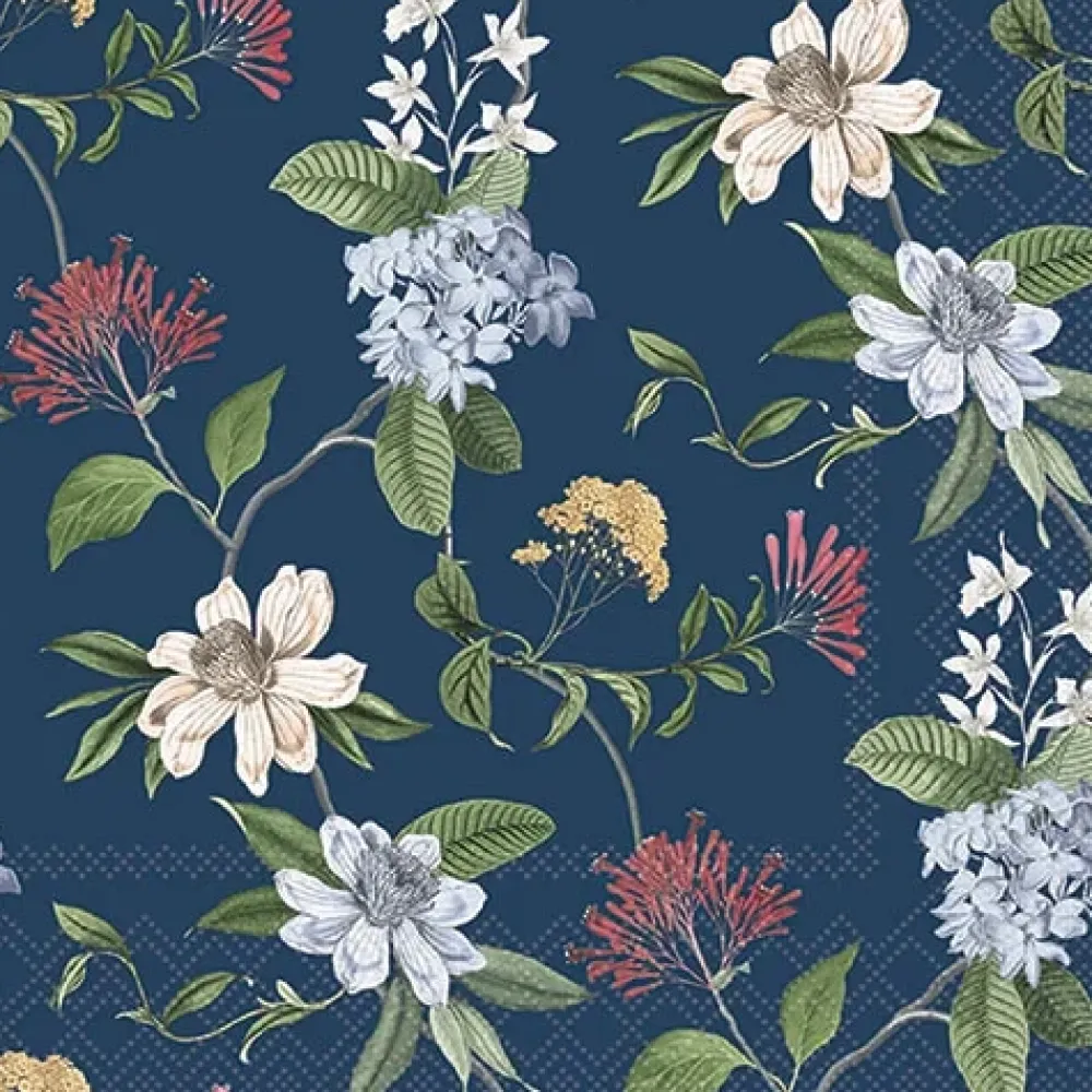 Hot Servilletas de papel Floral Mix Blue 33x33cm Decoupage