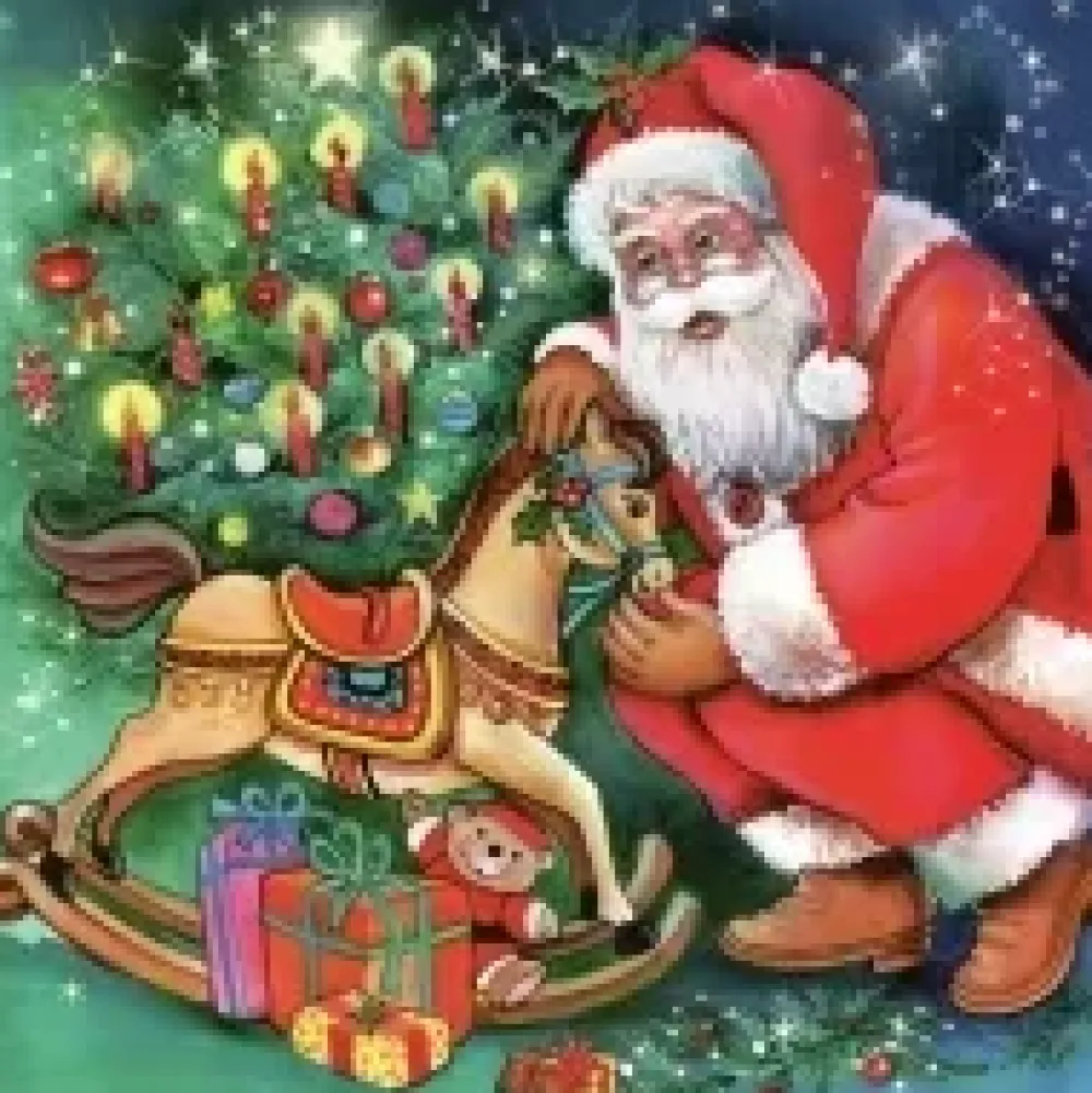 Servilletas de Papel Papá Noel con Regalos 33x33cm Navidad