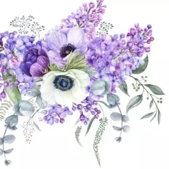 Discount Servilletas de Papel Ramo floral lilas 33x33cm Decoupage