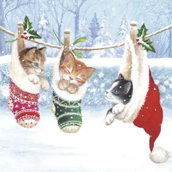 Hot Servilletas Kitten in Winterland 33x33cm Navidad
