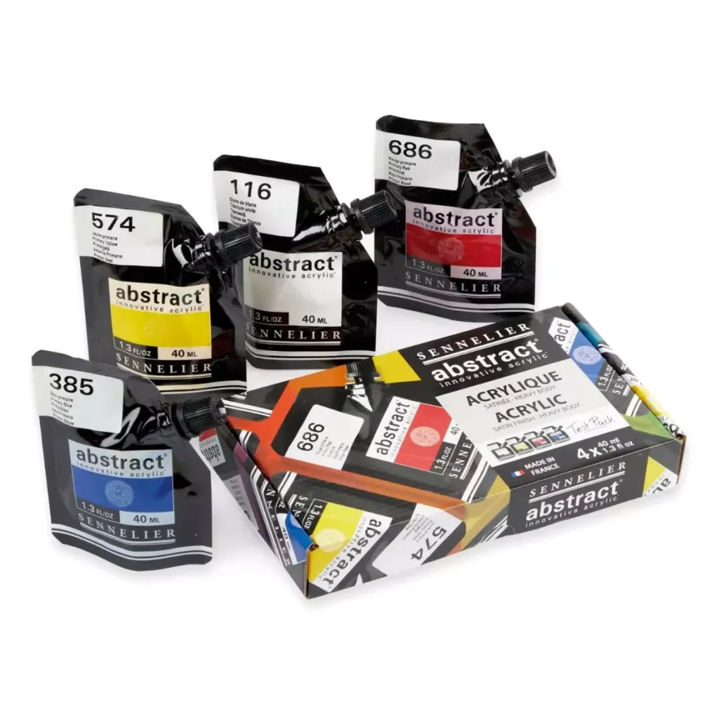 Set 4 Acrílicos Abstract Colores Primarios 40ml Pinturas Acrílicas