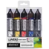 New Set 5 Acrílicos Liner Abstract Colores Primarios 27ml Pinturas Acrílicas